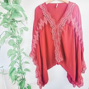 Boho Burgandy Shirt